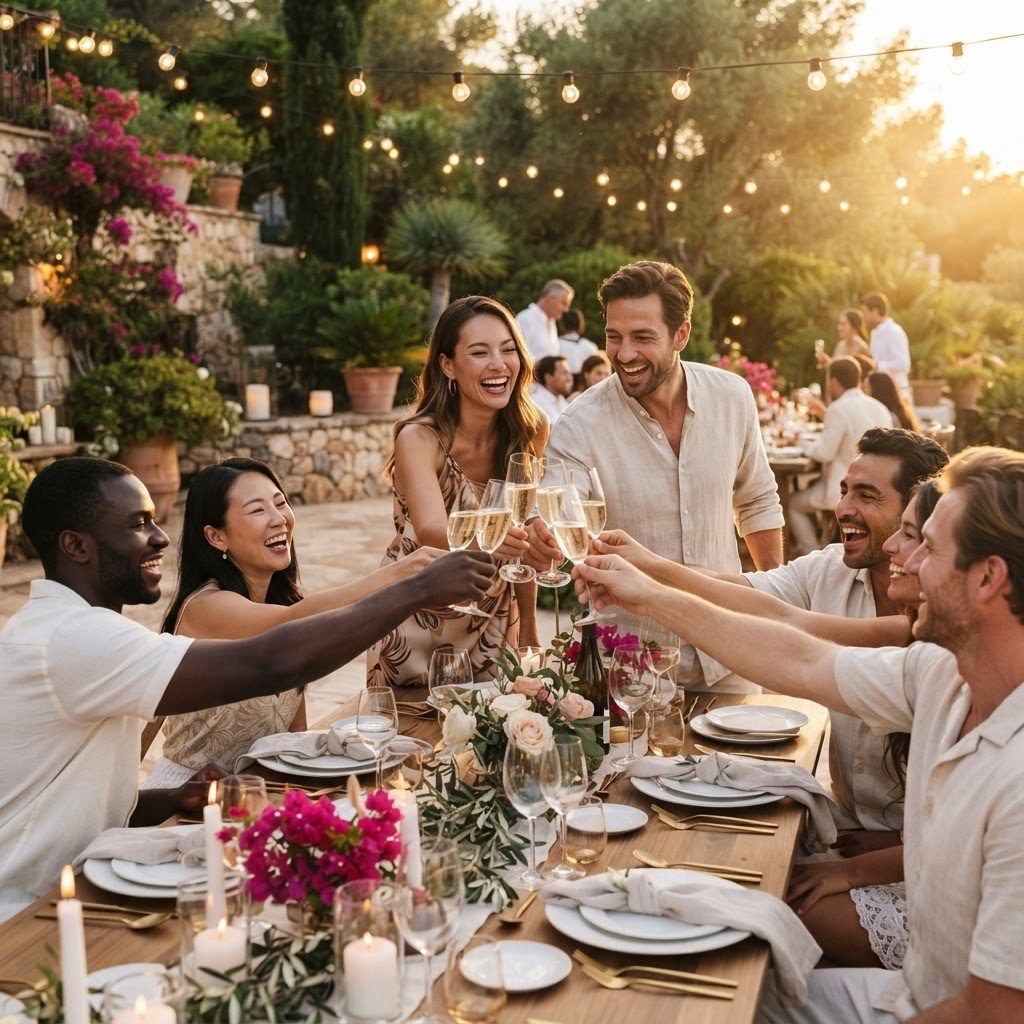 People celebrating an event at a HolaPlace venue